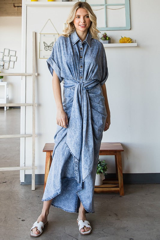 Oli & Hali Eco Friendly Washed Shirt Dress | Roulhac Fashion Boutique
