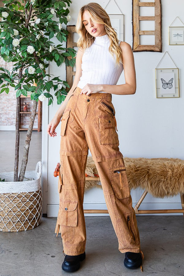 Oli & Hali Mineral Washed 11pkts Cargo Pants