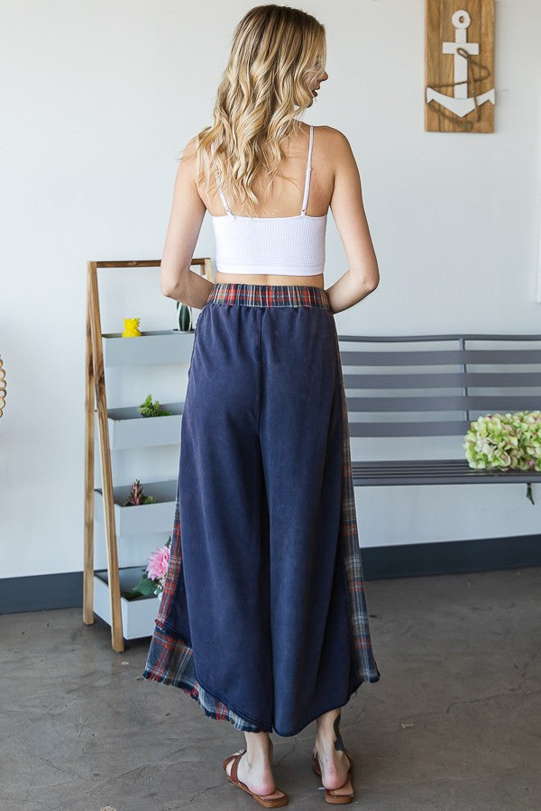 Oli & Hali Mineral Washed Palid Mix Wide Pants