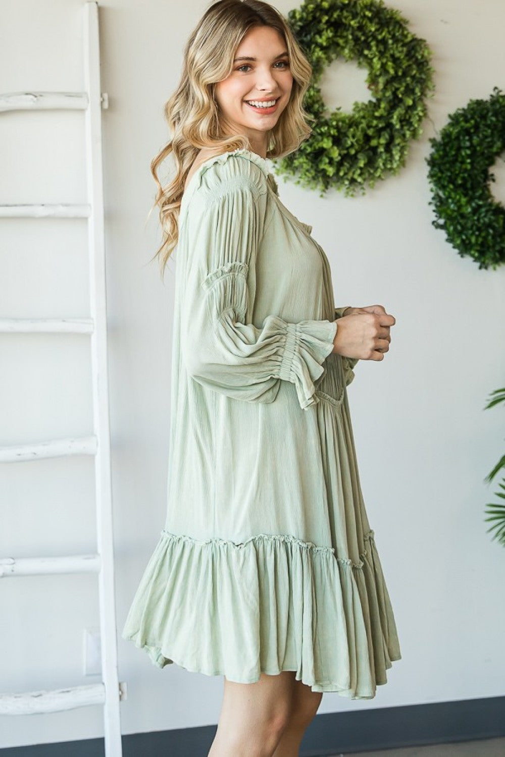 Oli & Hali Mineral Washed Tunic Smocked Top Dress