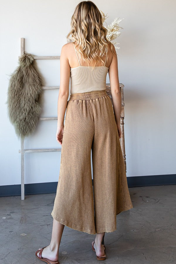 Oli & Hali Mineral Washed Elastic Waist Wide Leg Pants