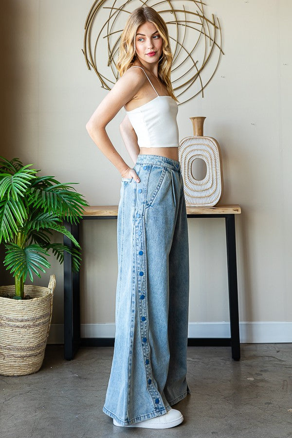 Oli & Hali Side-Open Denim Pants