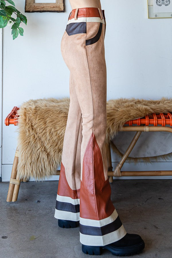 Oli & Hali Suede Toy Story Flared Leg Pants