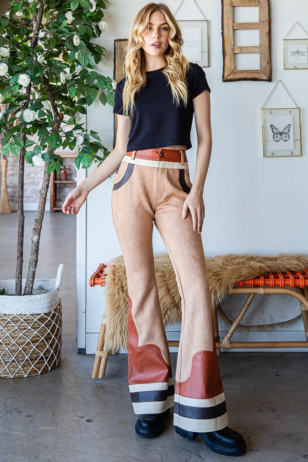 Oli & Hali Suede Toy Story Flared Leg Pants