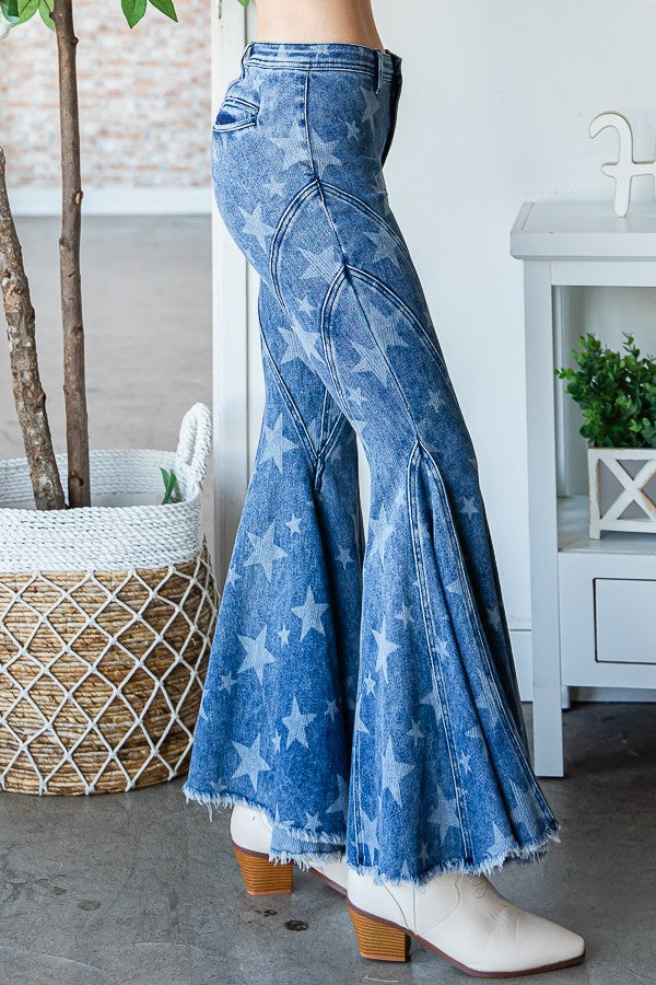 Oli & Hali Mineral Wash Star Flare Pants