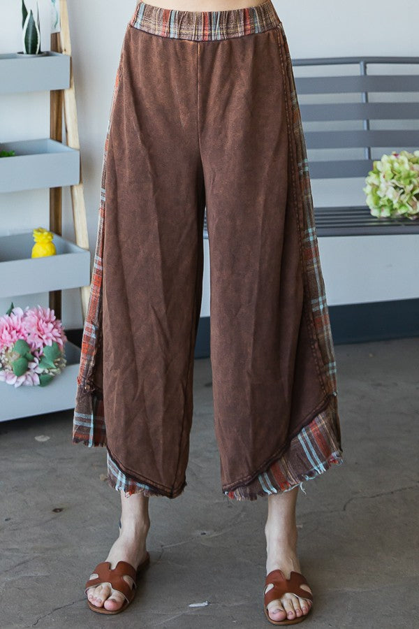 Oli & Hali Mineral Washed Palid Mix Wide Pants