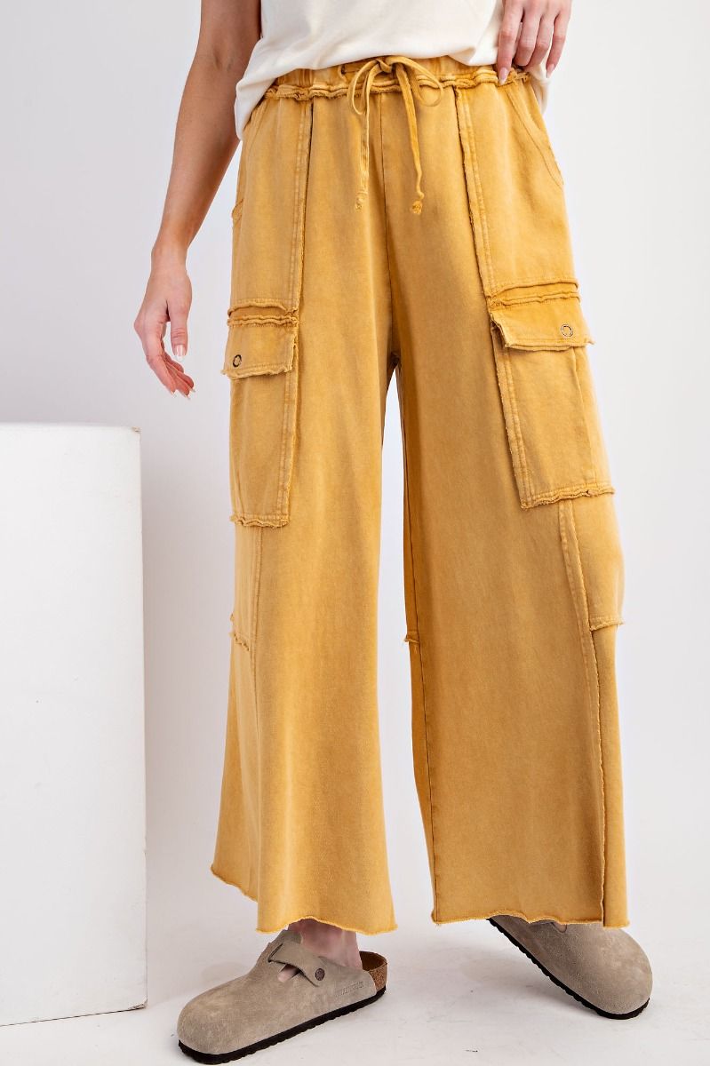 Easel Plus Utility Mineral Washed Cargo Hip Pockets Pants