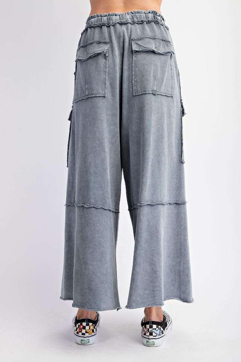 Easel Plus Utility Mineral Washed Cargo Hip Pockets Pants