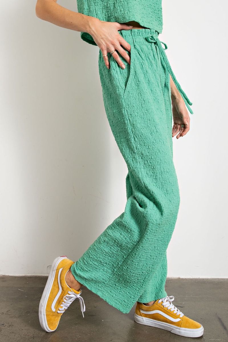 Easel Plus Textured Elasticized Waist Relaxed Pants