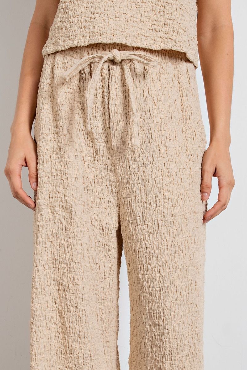Easel Plus Textured Elasticized Waist Relaxed Pants