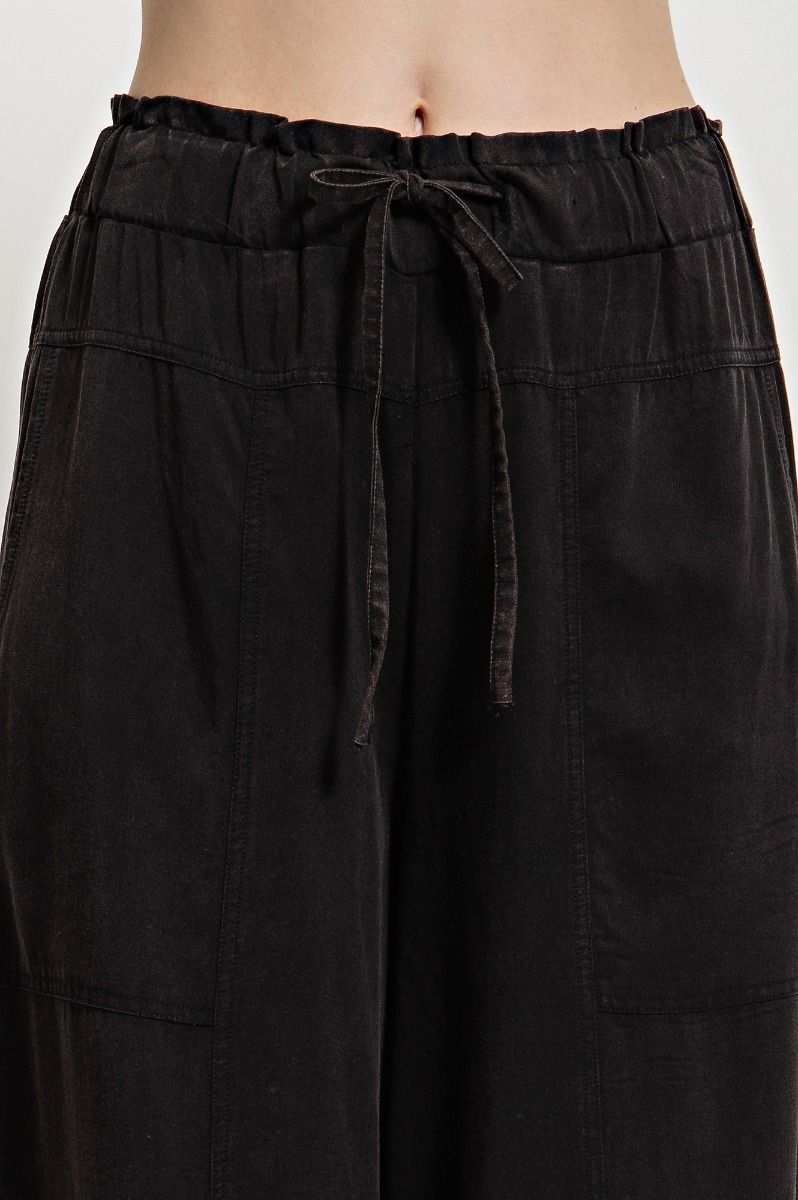 Easel Plus Washed Challis Wide Legs Pants