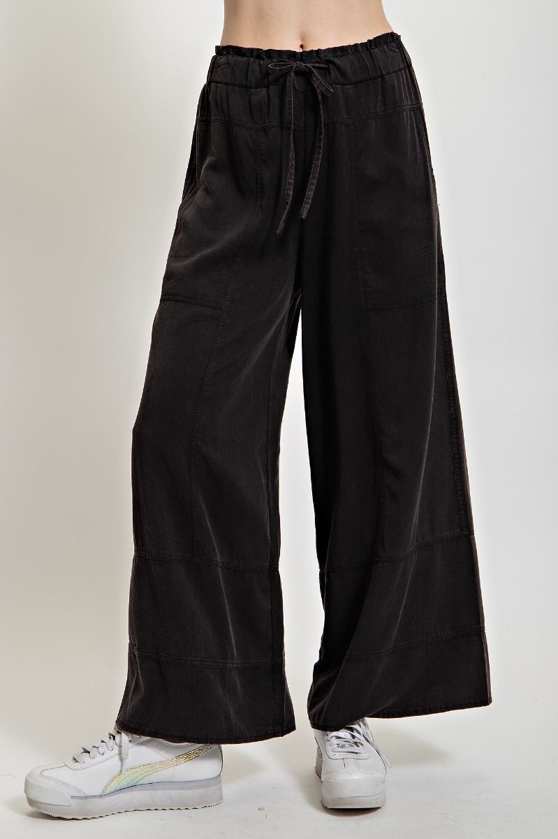 Easel Plus Washed Challis Wide Legs Pants
