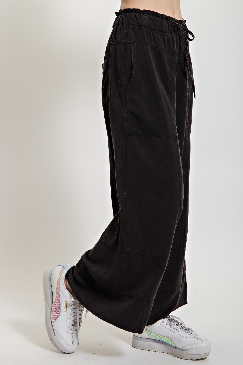 Easel Plus Washed Challis Wide Legs Pants