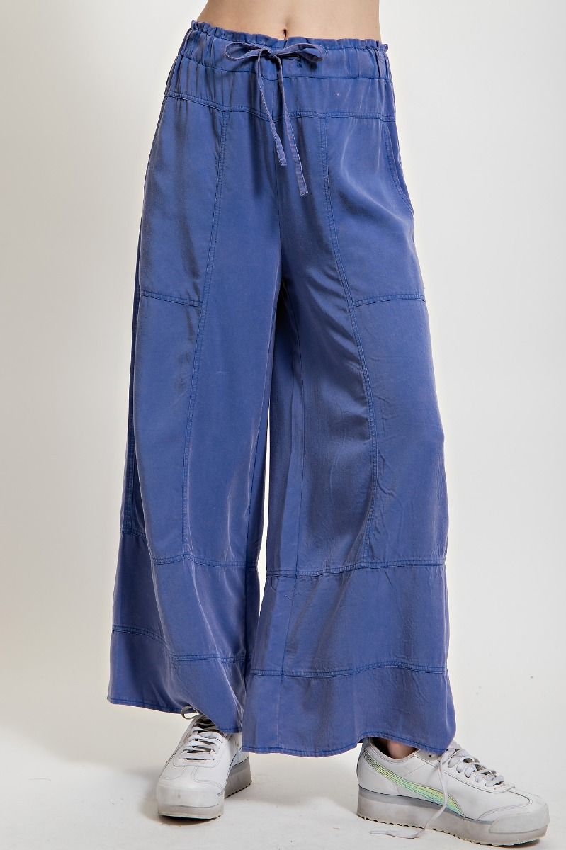 Easel Plus Washed Challis Wide Legs Pants