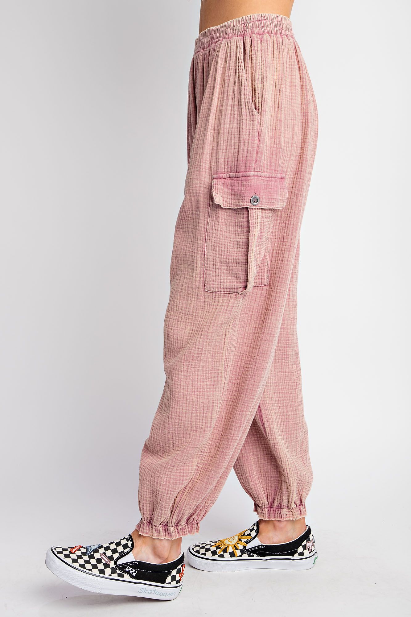 Easel Plus Mineral Washed Cotton Gauze Cargo Pants