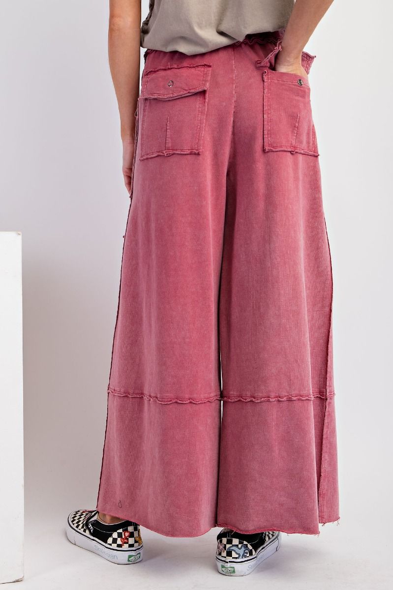 Easel Plus Mineral Washed Terry Knit Cargo Sweatpants Pants