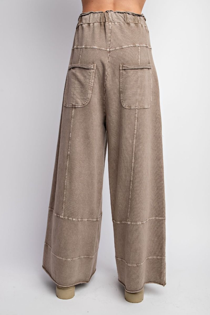 Easel Plus Washed Terry Knit Cargo Sweatpants Pants