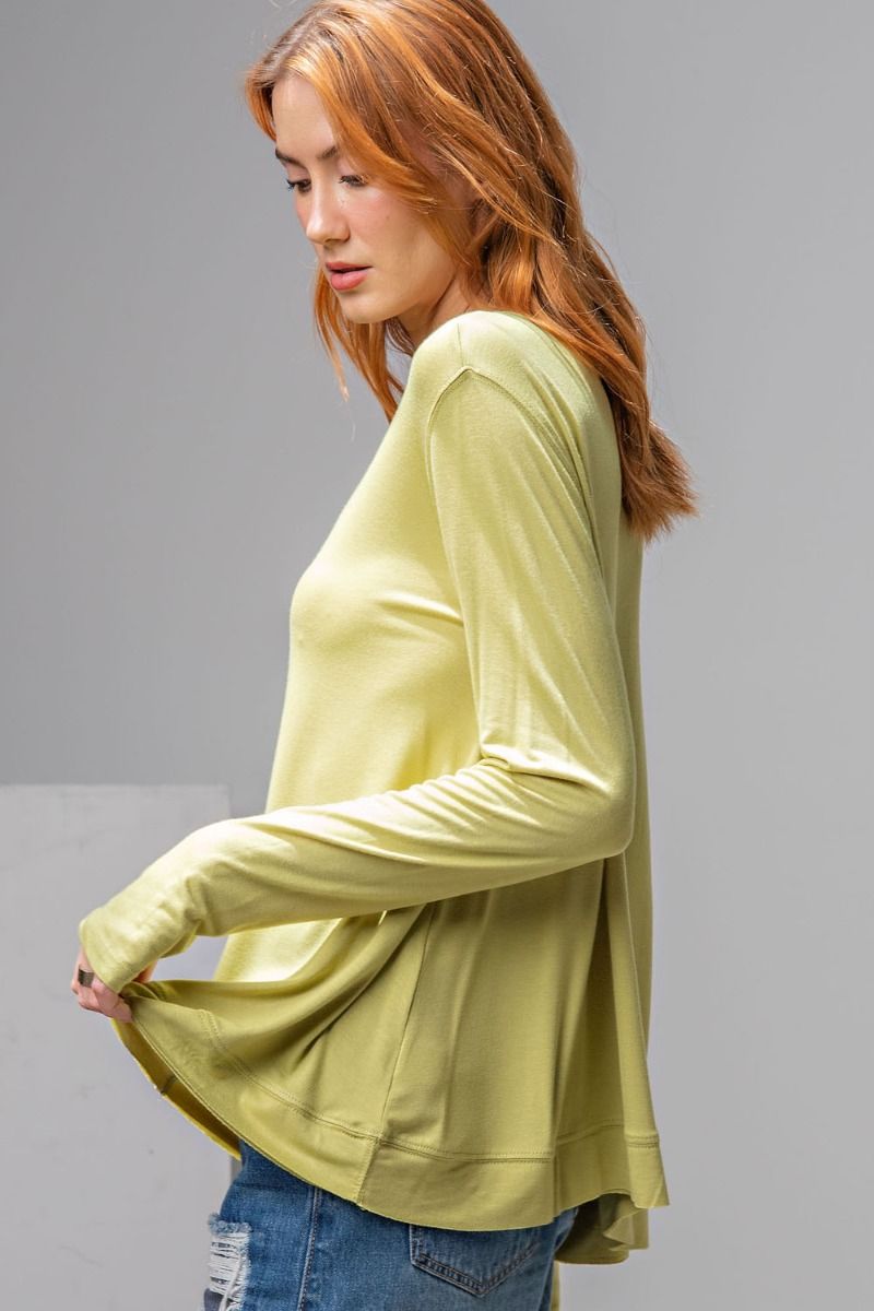 Easel Plus Long Sleeves Boxy Knit Loose Fit Tops