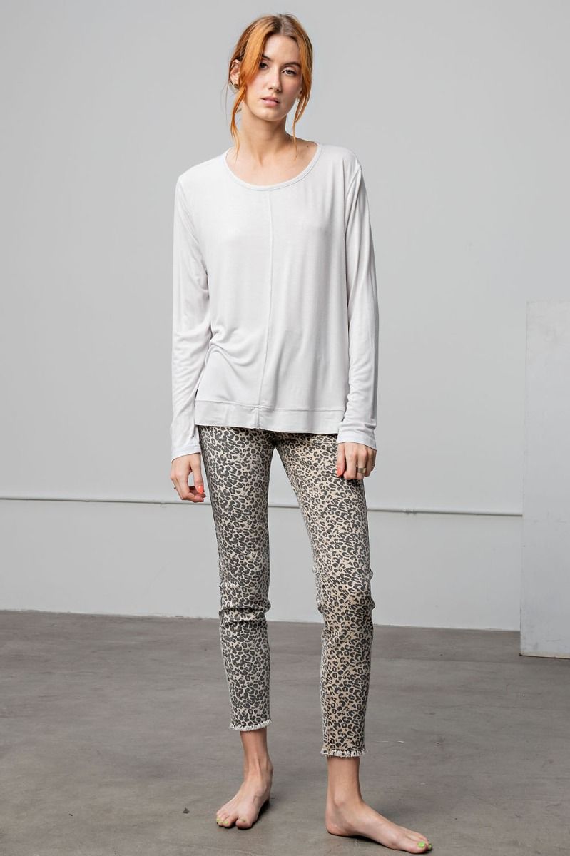 Easel Plus Long Sleeves Boxy Knit Loose Fit Tops