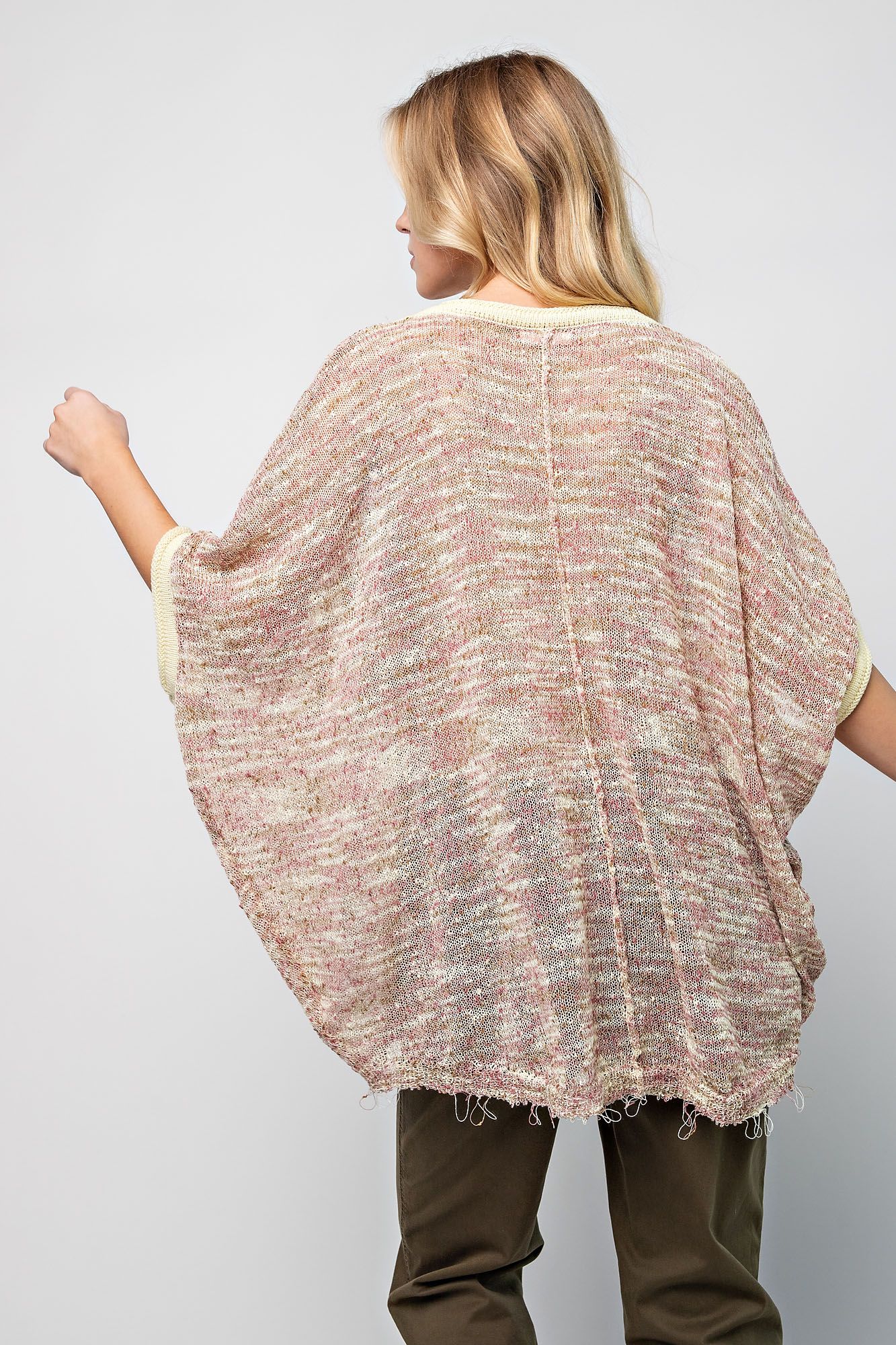 Easel Plus Multi Color Dolman Sleeves Thin Sweater Tops