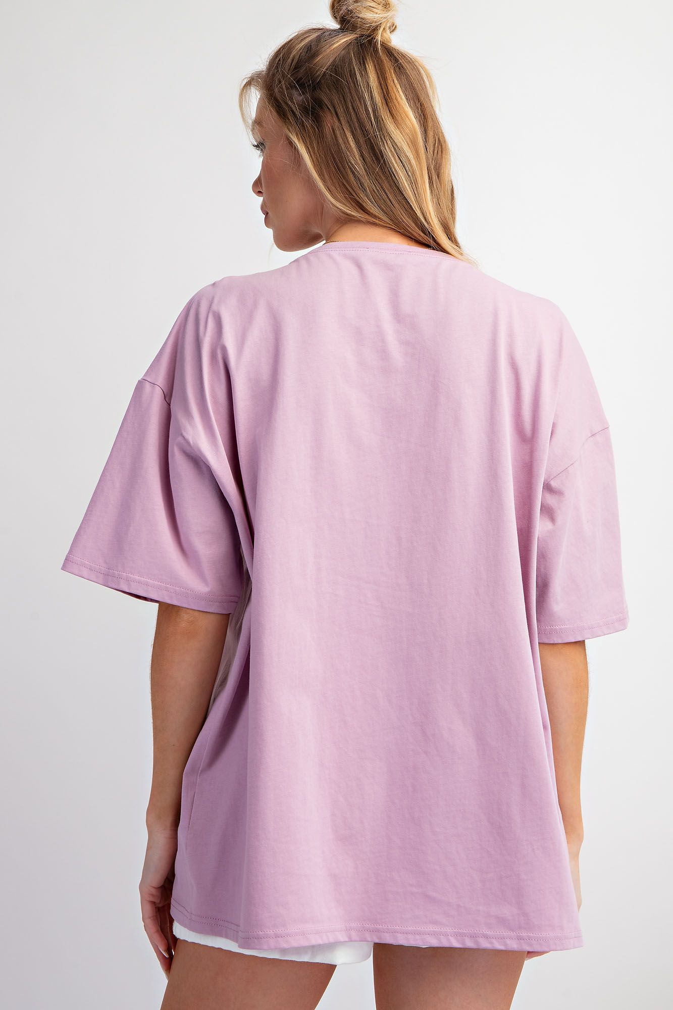 Easel Plus Sunshine Cotton Rayon Knit Round Neck Tops