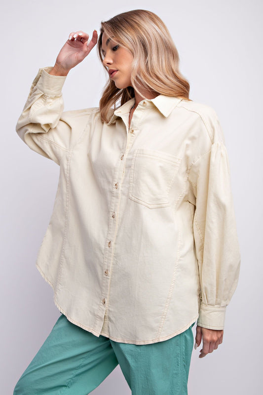 Easel Plus Baby Corduroy Button Down Shirt Tops