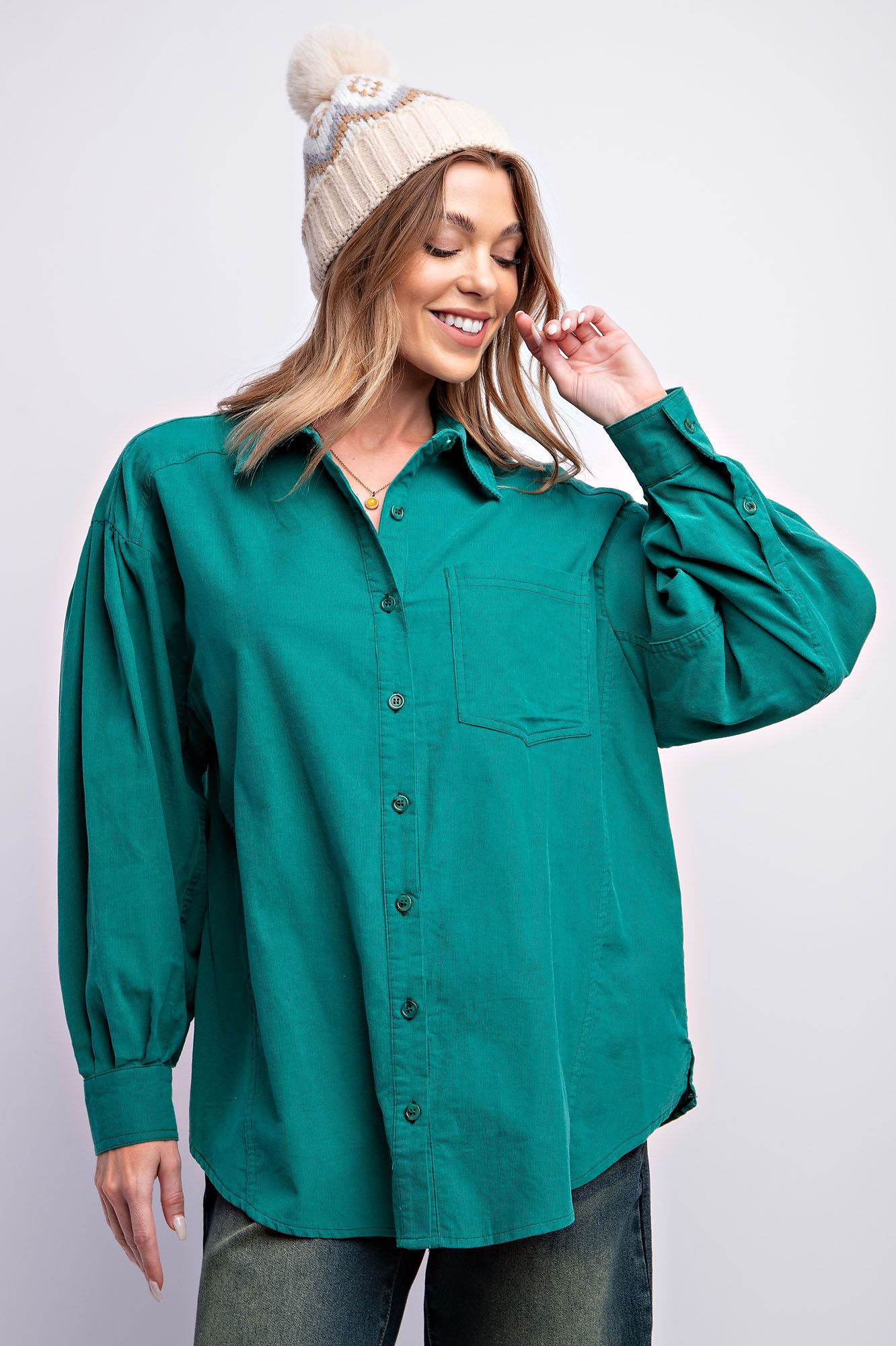 Easel Plus Baby Corduroy Button Down Shirt Tops