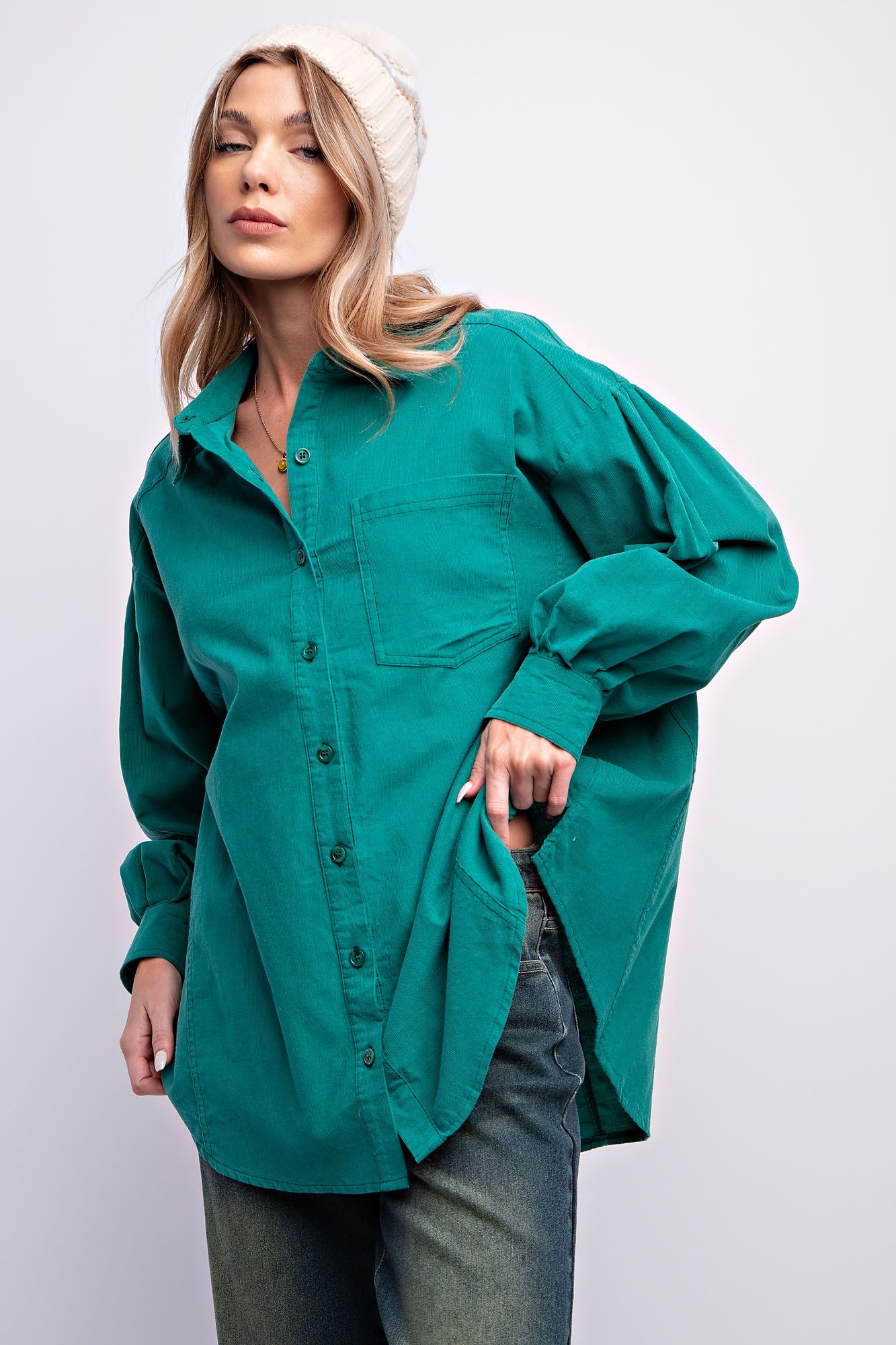 Easel Plus Baby Corduroy Button Down Shirt Tops