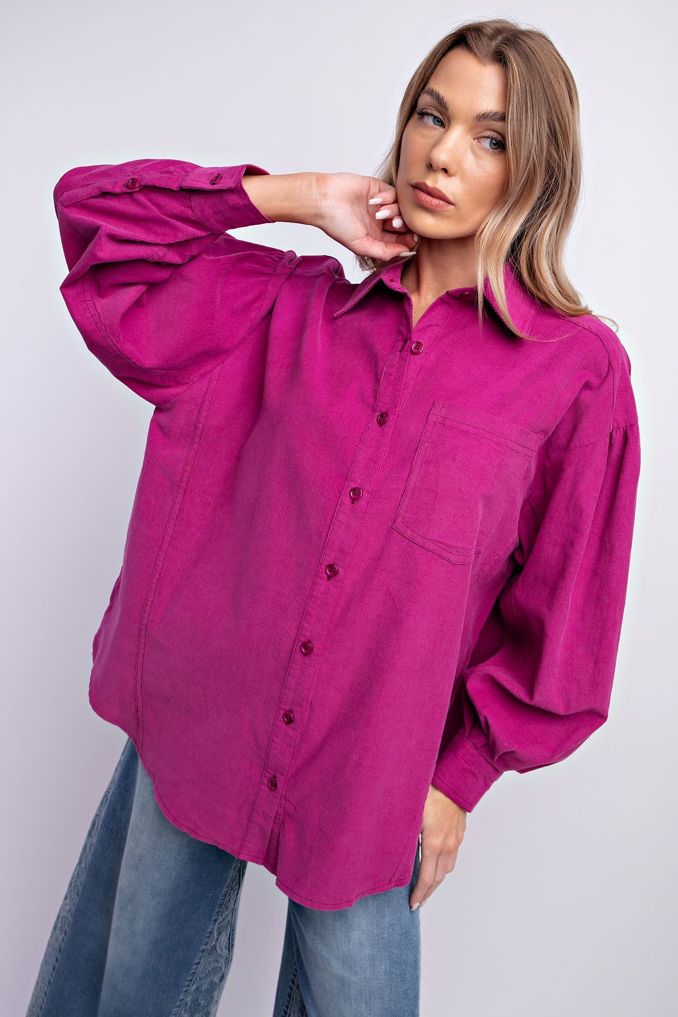 Easel Plus Baby Corduroy Button Down Shirt Tops