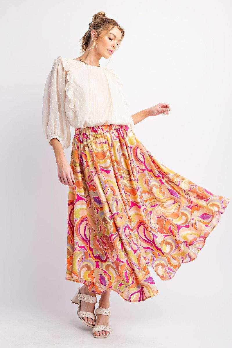 Easel Plus Pom Pom Chiffon Blouse Tops