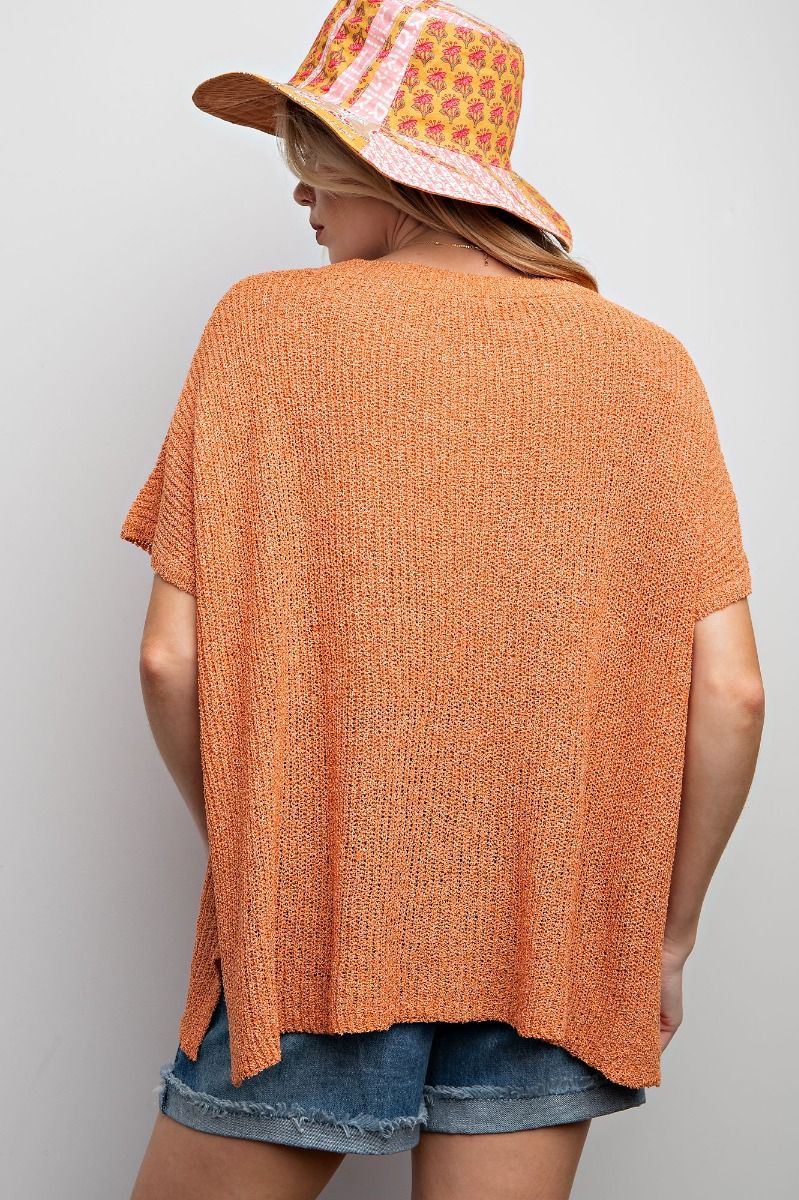 Easel Plus Knitted Boxy Chest Pocket Sweater Tops