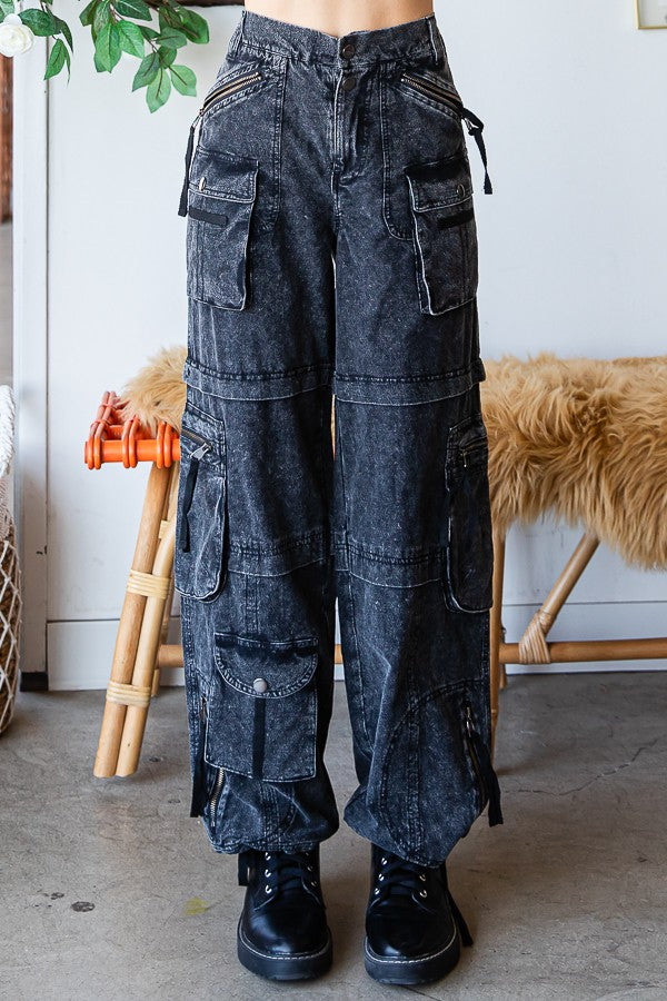 Oli & Hali Mineral Washed 11pkts Cargo Pants