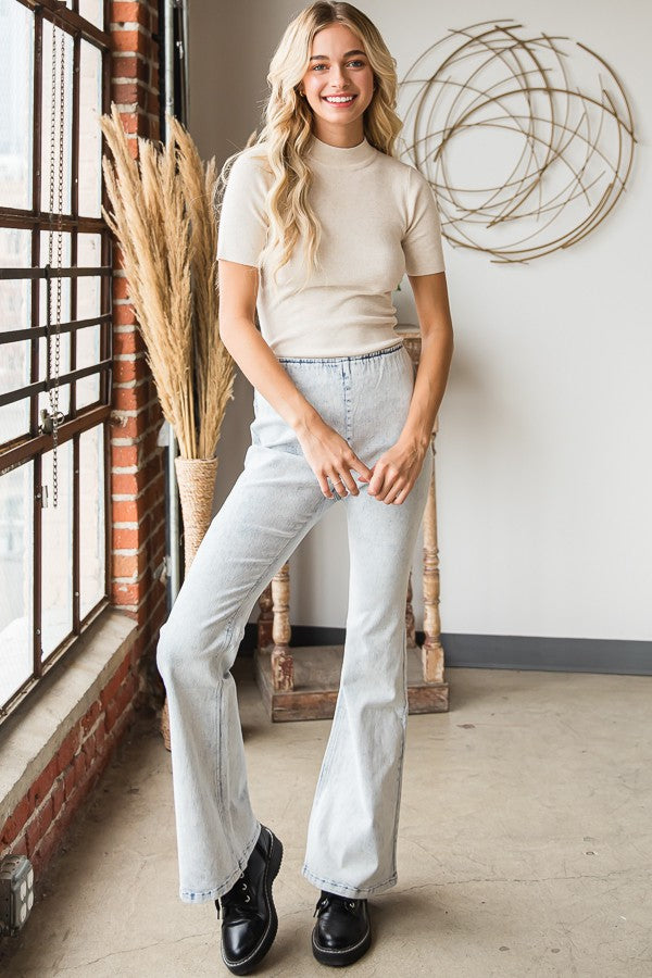 Oli & Hali Washed Fleece Bell Bottom Pants