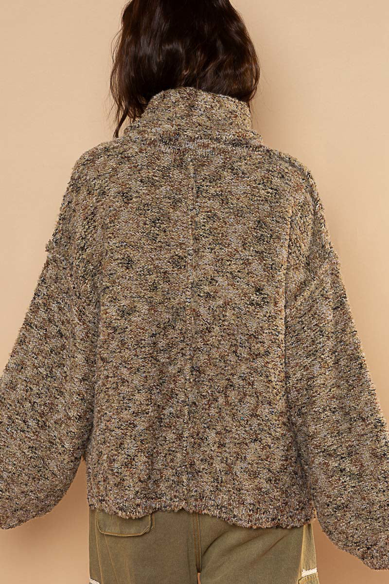 POL Herb Oversize Turtle Neck Multi Color Pullover Sweater - Roulhac Fashion Boutique