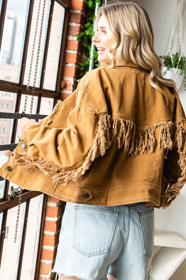 Oli & Hali Washed Solid Twill Jacket