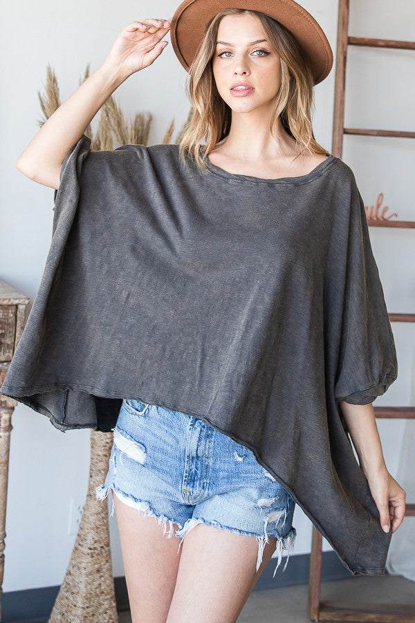 Oli & Hali Mineral Washed Oversized Boxy Top