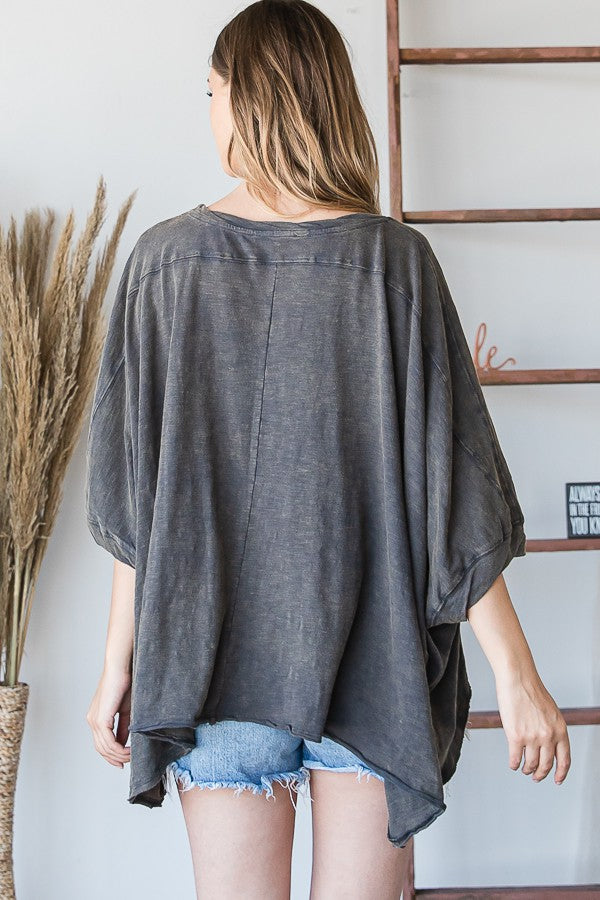 Oli & Hali Mineral Washed Oversized Boxy Top