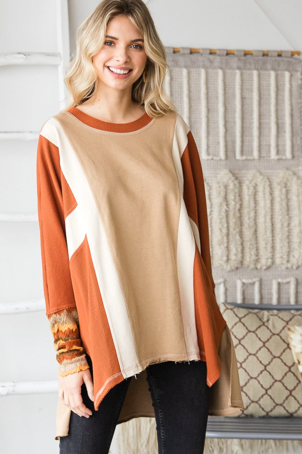 Oli & Hali Mineral Washed Color Blocked Top