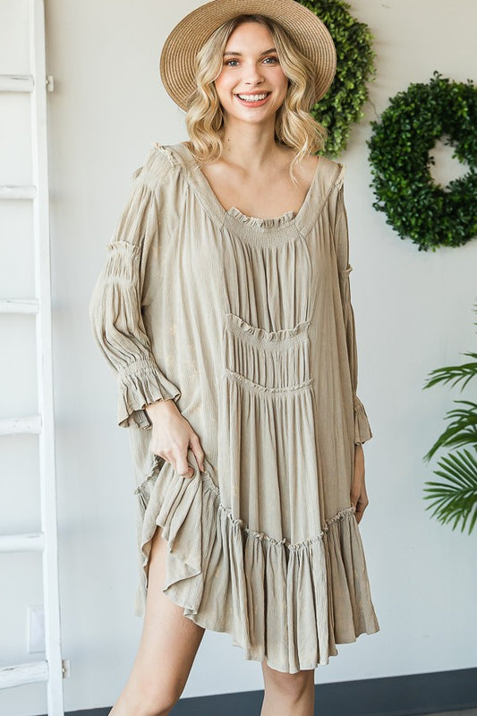 Oli & Hali Mineral Washed Smocked Tunic Top