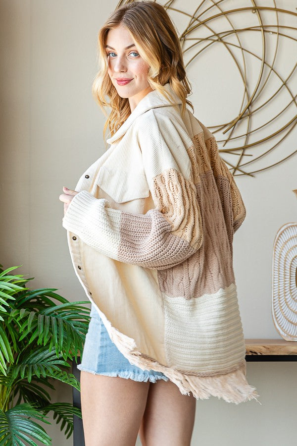 Oli & Hali Corduroy Jacket With Sweater Back Jacket