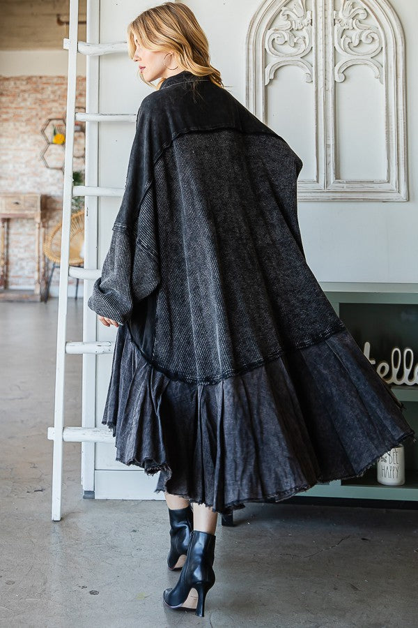 Oli & Hali Washed Waffle Longline Shirts Jacket