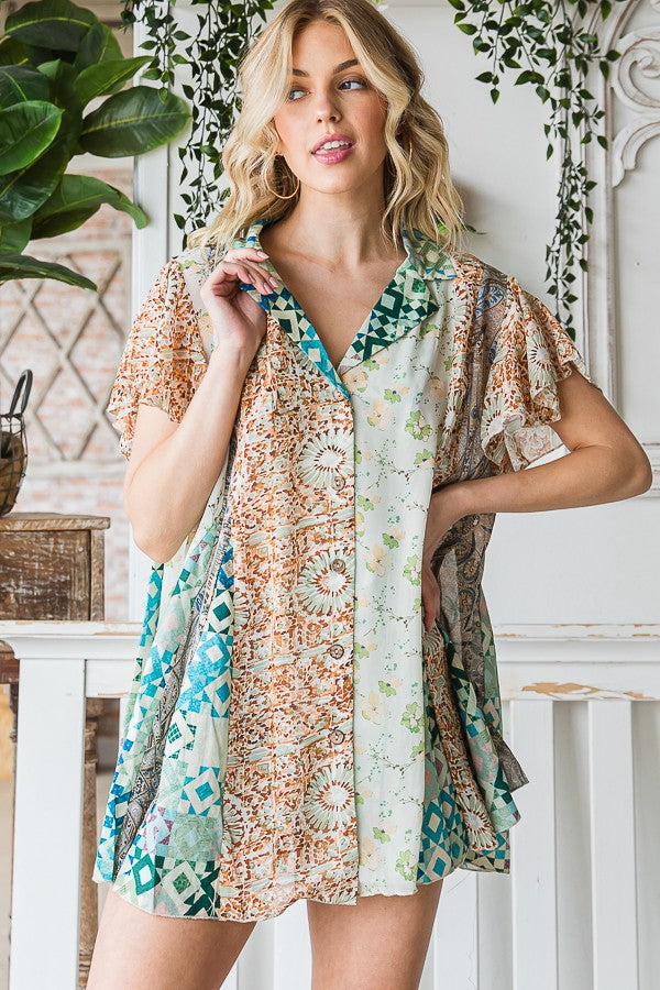 Oli & Hali Print Tunic Shirt Top