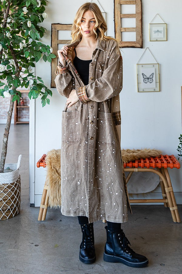 Oli & Hali Mineral Washed Long Jacket