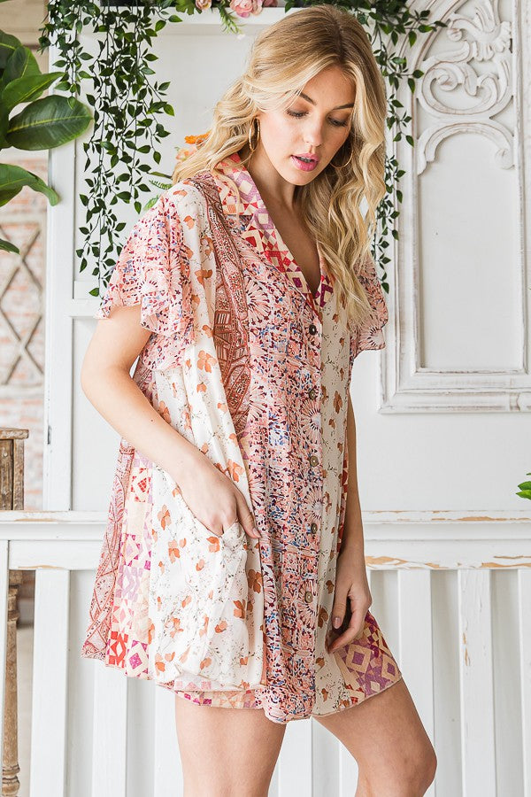 Oli & Hali Print Tunic Shirt Top