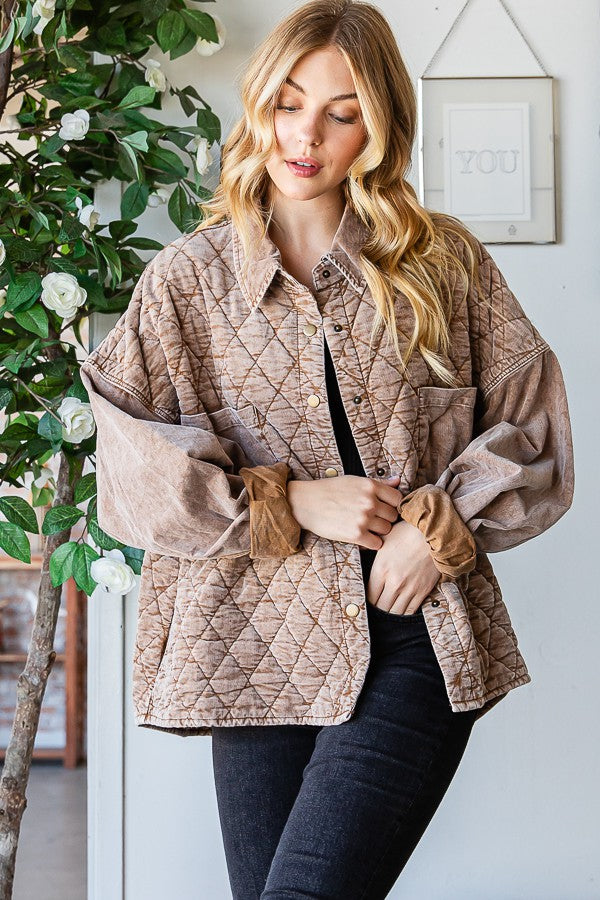 Oli & Hali Corduroy Mineral Washed Shacket Jacket