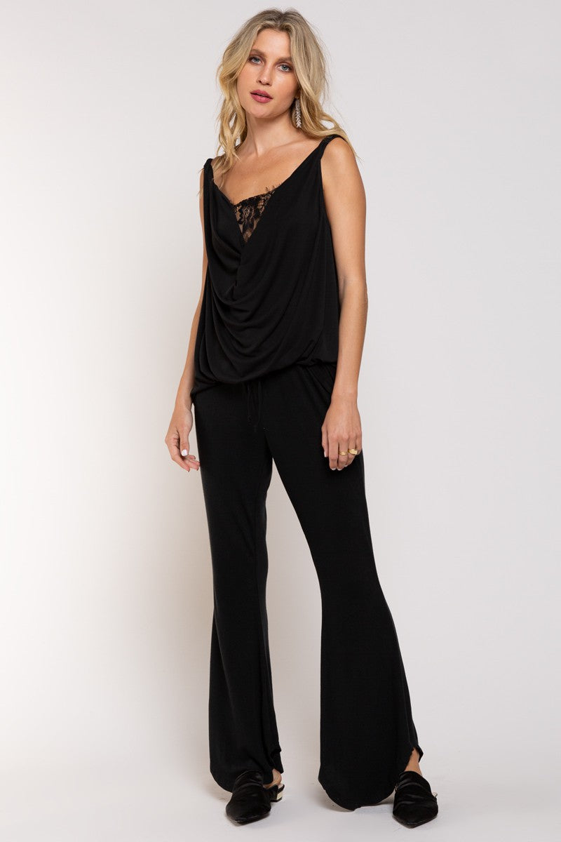 POL Twisted Sleeveless Strap Cowl Neck Tunic Top