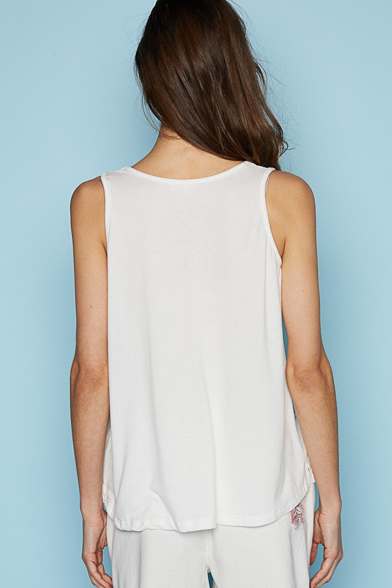 POL Americana Print Scoop Neck Sleeveless Top