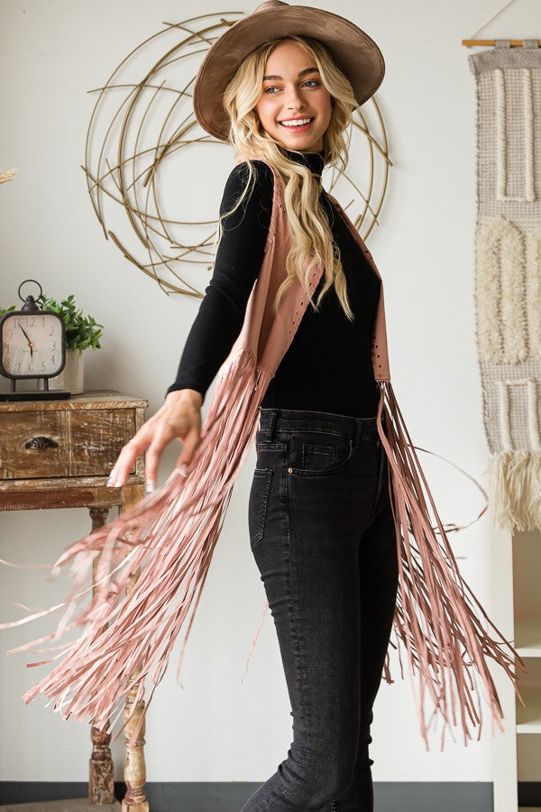Oli & Hali Long Fringe Vest Jacket