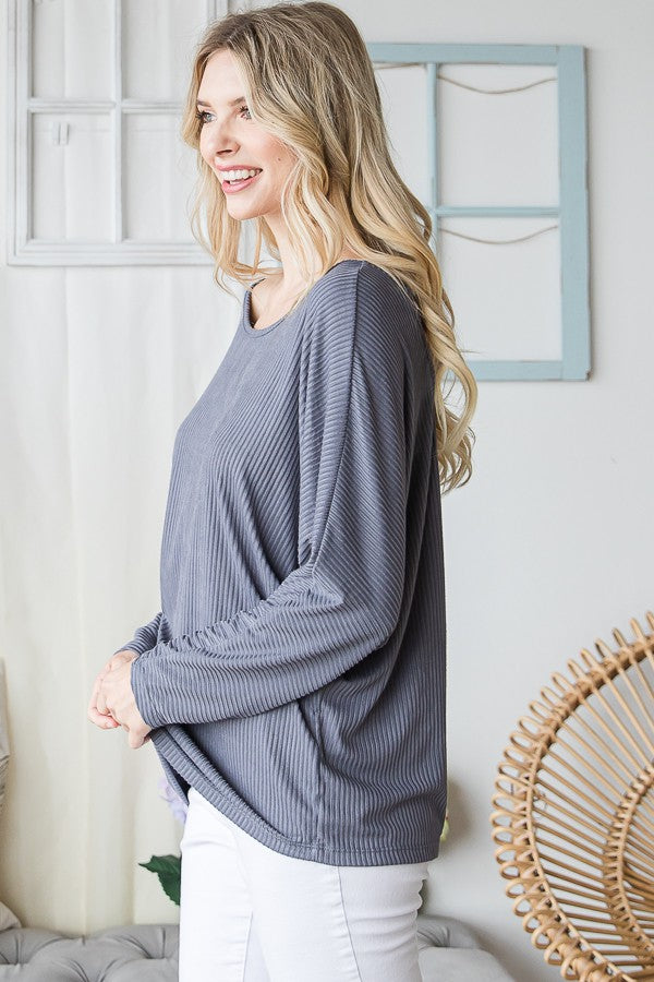 Oli & Hali Leopard Print Crisscross Dolman Sleeve Top