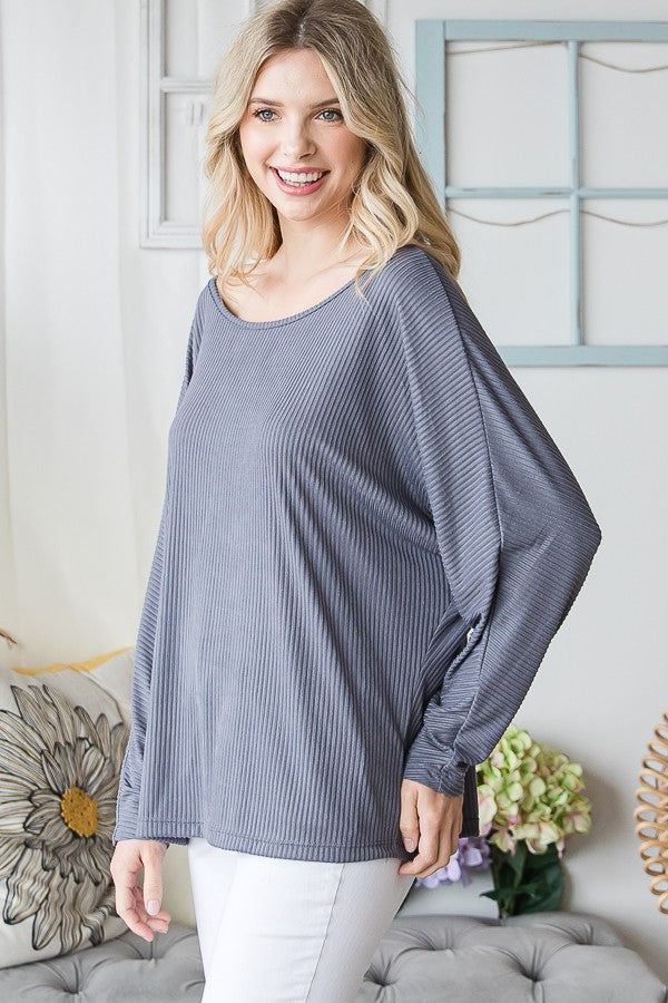 Oli & Hali Leopard Print Crisscross Dolman Sleeve Top